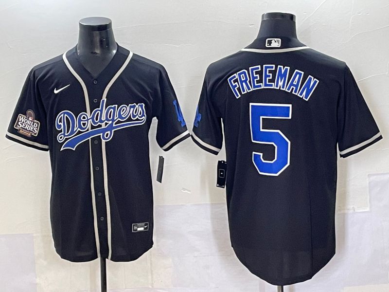 Men 2025 Los Angeles Dodgers #5 Freeman Black Fashion Nike MLB Jersey style 7049